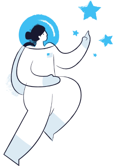Astronaut lady reaching for the stars